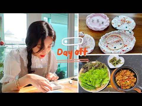 VLOG | 휴일은 이렇게 보내요🥗 주말농장,다이소 500원 지점토 트레이🥣 thumbnail