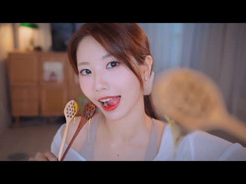 ASMR 최강팅글! 허니스푼 asmr🍯💋 | Honey spoon sounds thumbnail