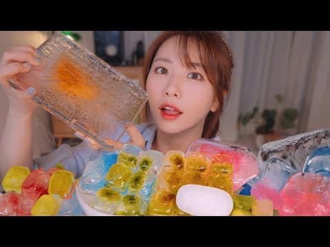 ❄️시원한 얼음 씹어 먹는 소리 ASMR 얼음 먹방 🧊 Crunchy ice eating thumbnail