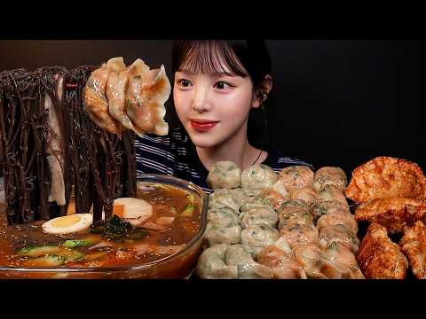 SUB)살얼음 동동 냉면에 만두 한판 먹방!🥟김치만두 튀김만두 고기 새우만두까지 해장 꿀조합 Naengmyeon & Mandu Mukbang Asmr thumbnail