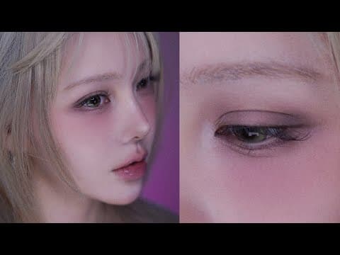 청순함에 스모키 한 방울🤍 Pure semi-smoky makeup thumbnail